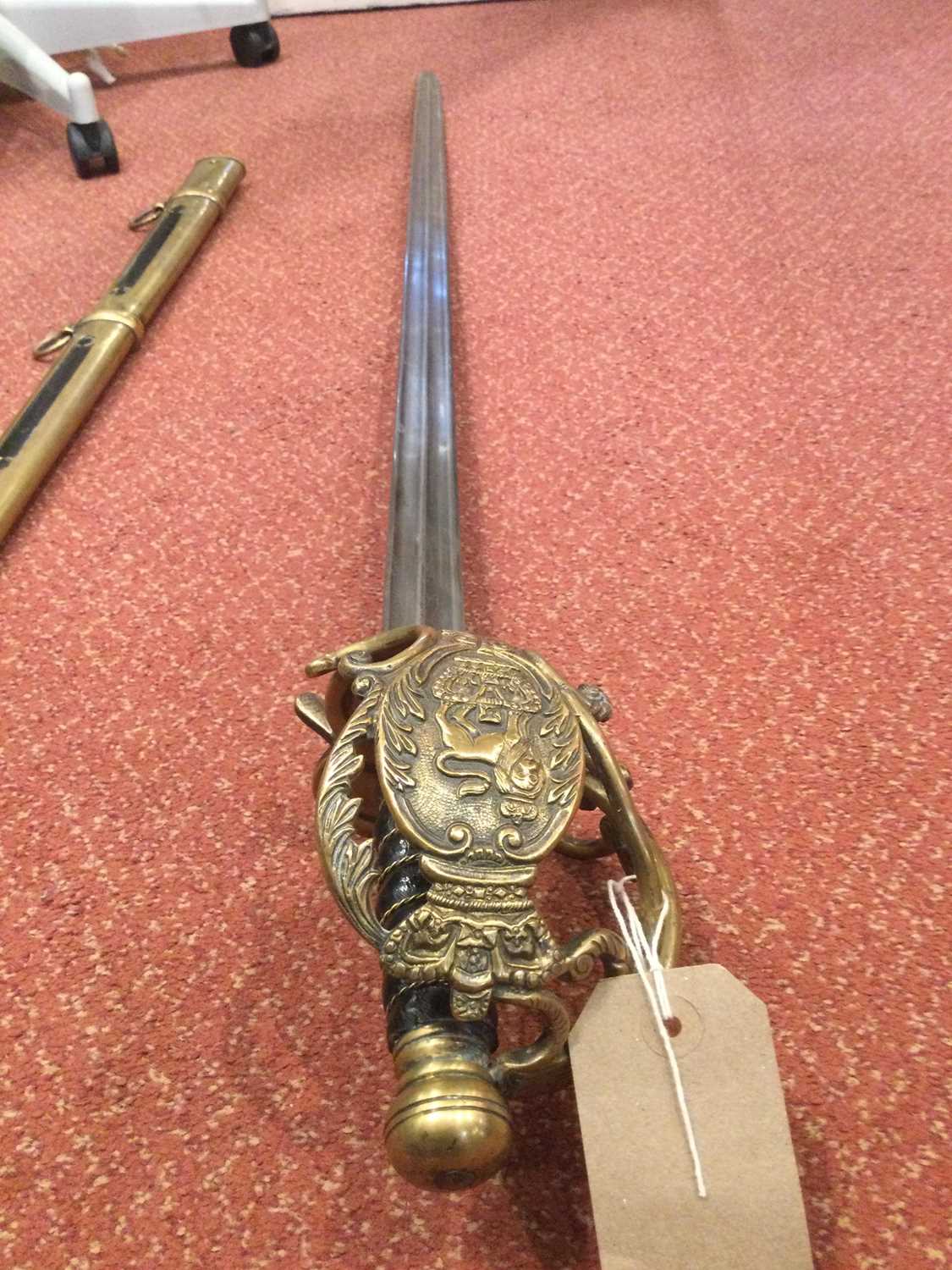 A REPLICA Household Cavalry Officer's sword pattern 1814, the straight double fullered blade 94cm in - Image 19 of 21