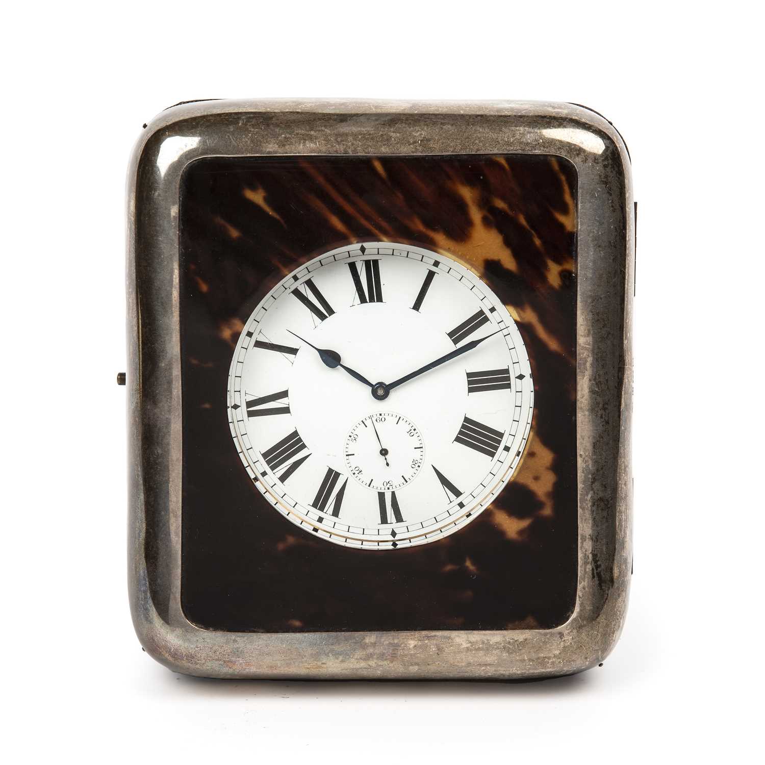 A Goliath pocket watch with a silver plated case and enamelled dial with roman numerals and a - Image 7 of 7