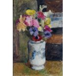 Cesarre Peruzzi (1894-1995) Still Life - A Vase of Flowers signed (lower right) oil on board 60 x