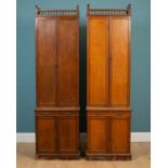 A pair of late Victorian oak estate cabinets