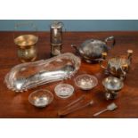 A collection of silver plated items