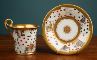 A Darte Freres - Palais Royal No. 21 porcelain cabinet cup and saucer