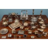 A collection of silver plated wares