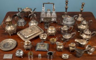 A collection of silver plated wares