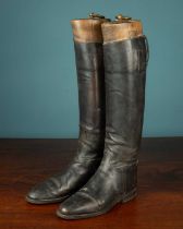 A pair of riding boots retailed by Maxwell of Dover Street