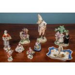 A collection of Derby figural groups