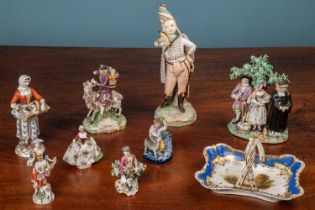 A collection of Derby figural groups