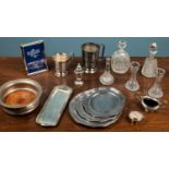 A collection of silver and silver plated ware