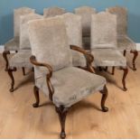 A set of eight George I style hardwood dining chairs