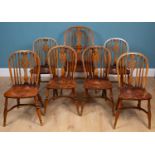 A set of seven Windsor kitchen chairs