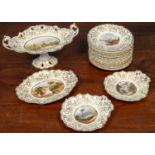 A 19th century Staffordshire bone porcelain part dessert service