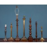 A group of seven assorted table lamps