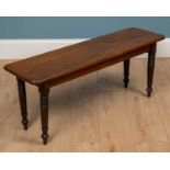 A mahogany hall bench