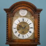 A Tempus Fugit oak longcase clock