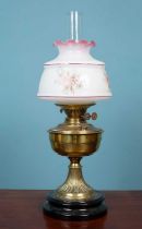 A Victorian brass oil lamp