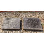 A pair of cast reconstituted stone capstones