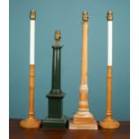 A collection of four lamps