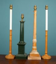 A collection of four lamps