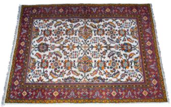 An indo Oushak design cream ground carpet