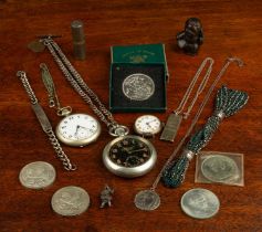 A Regency Misers purse together with various items of silver, commemorative coins, and others