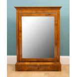 A Biedermeier style walnut oversized dressing table mirror