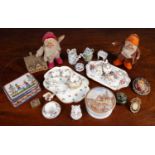 A group of Minton and Hammersley dolls tea wares; together with a Quimper box and cover; a Prattware