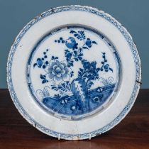 An 18th century English delft charger
