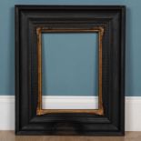 An ebonised frame with a wiggle-work banding