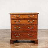 Mahogany chest of drawers 19th Century, six graduated drawers with brass handles, standing on