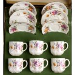 Royal Crown Derby set of six cups and saucers in the original retailer's box, 'Derby Posies',