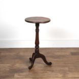 Mahogany tripod table with circular top, 19th Century, the top is 37cm across approx overall, 72cm