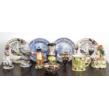 Group of porcelain and pottery including Staffordshire, Royal Crown Derby, Staffordshire and other