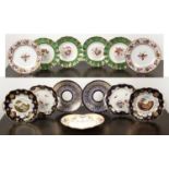 Group of porcelain plates English, 19th Century, to include a pair of Spode 889 pattern plates, 21.