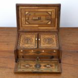 19th Century straw work sewing box Possibly made by a prisoner of (The Napoleonic) war, the lid