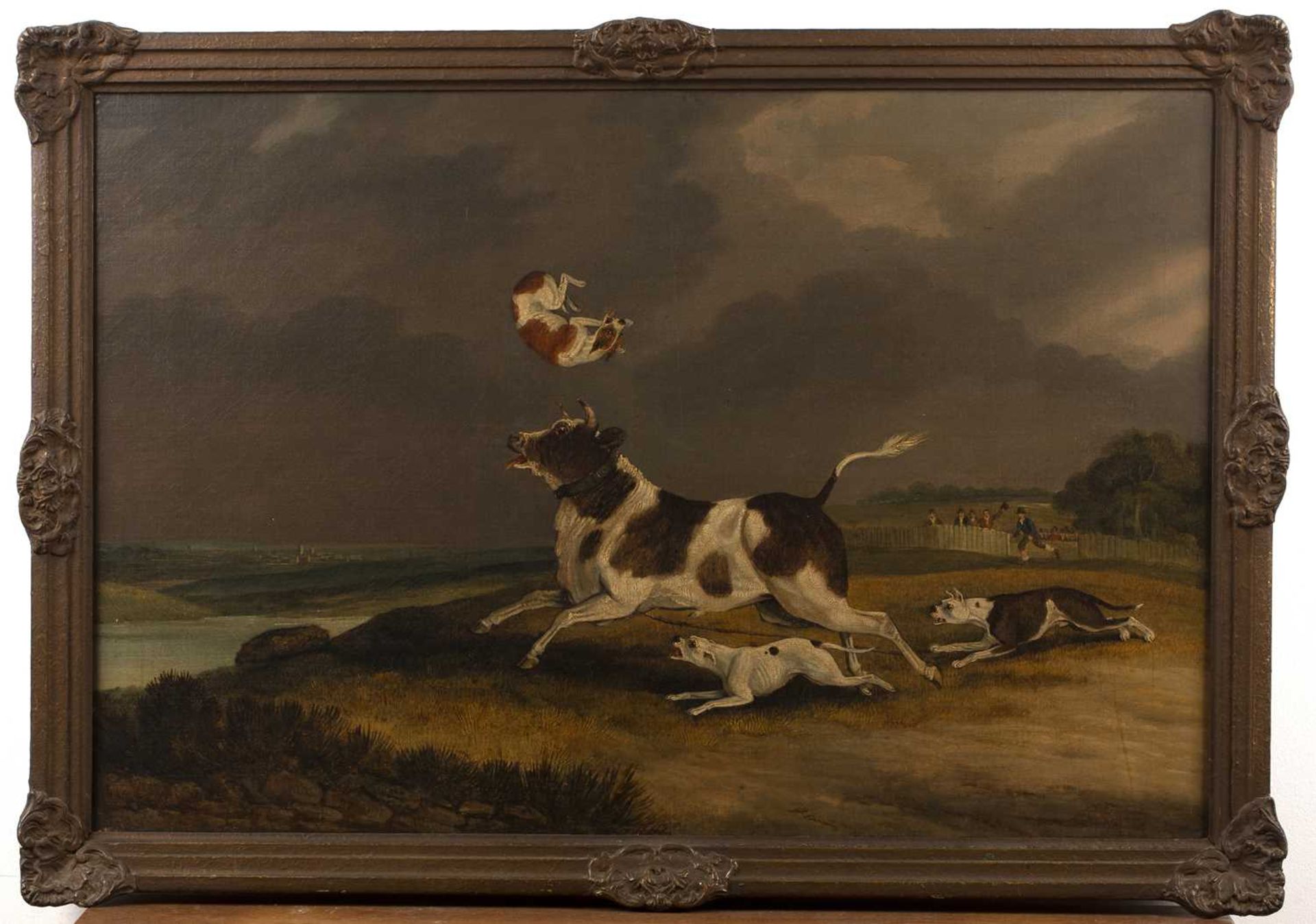 In the manner of Samuel Henry Alken (1810-1894) 'Untitled Bull baiting scene', oil on canvas, - Image 2 of 3