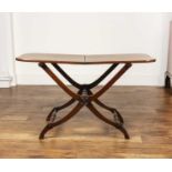 Mahogany folding coaching or campaign table 19th Century, on 'x' stretcher, 111cm wide x 64.5cm high