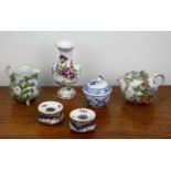 Small group of Meissen and other Continental porcelain to include a Meissen small teapot with