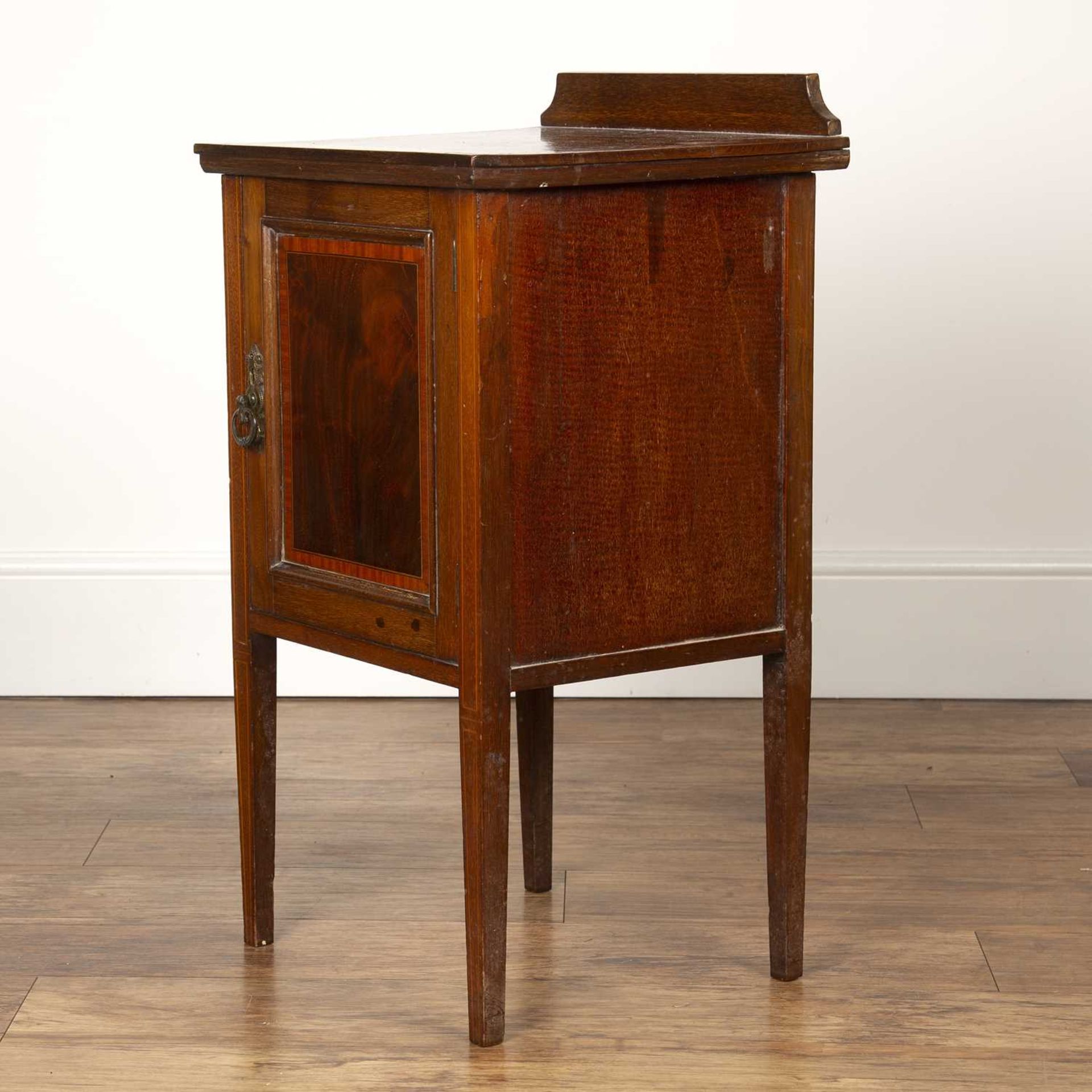 Mahogany crossbanded pot cupboard Late 19th/early 20th Century, on square tapering legs, 40cm wide x - Image 4 of 6