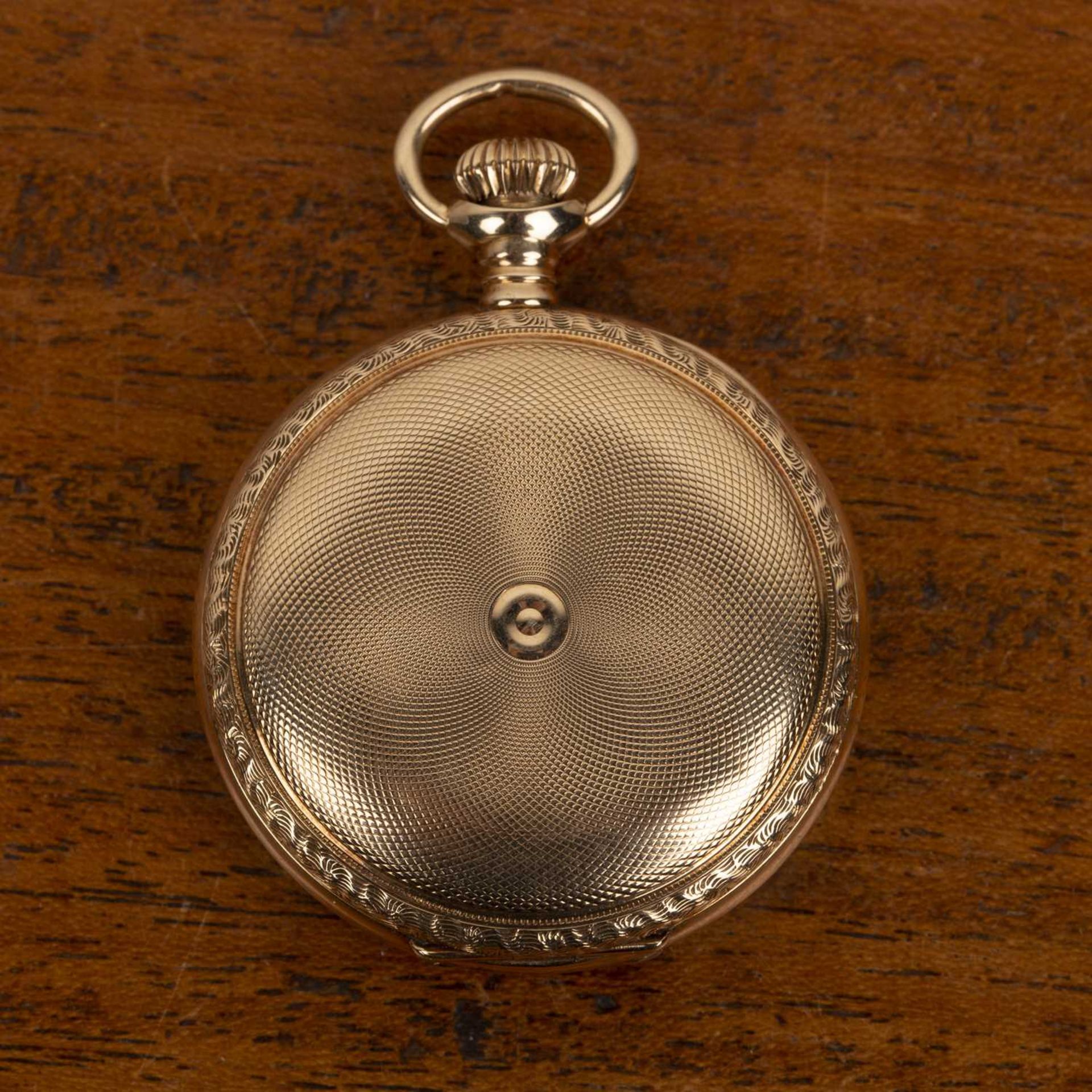 14k gold cased Waltham full hunter pocket watch the cover concealing a white enamel dial with - Bild 3 aus 3