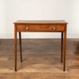 Mahogany side table 19th Century, with single long frieze drawer, with round brass handles, 80cm