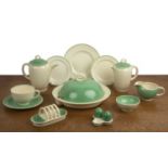 Susie Cooper (1902-1995) collection of table/dinner ware with green banded decoration, including: