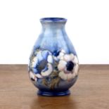 Moorcroft Pottery vase, with salt glaze, decorated with the 'Anenome' pattern, impressed marks to