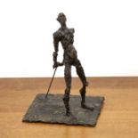 Peter Laszlo Peri (1899-1967) bronzed resin figure on square base, signed 'Peri' to the base, 25cm