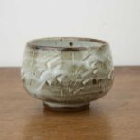 In the manner of Phil Rogers (1951-2020) studio pottery teabowl or chawan, unmarked, 9cm high x 11cm