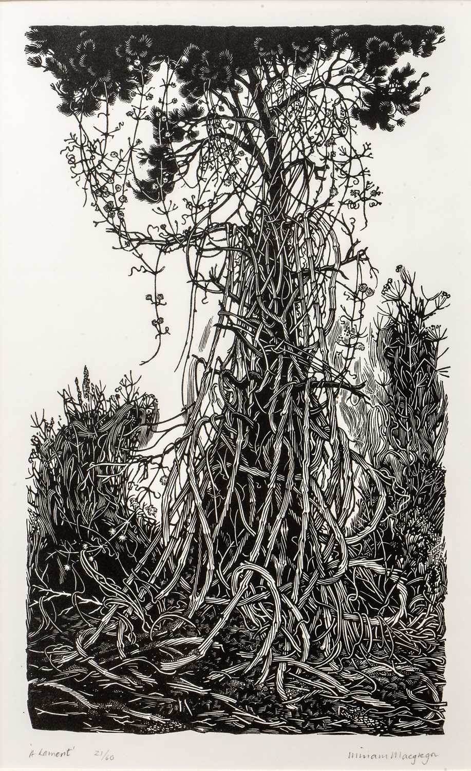Miriam MacGregor (b.1935) 'A lament', wood engraving, numbered 21/60, signed in pencil lower