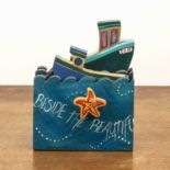 Attributed to Jane Ryan (b.1962) for Opi Works 'Beside the beautiful sea' painted wooden boat