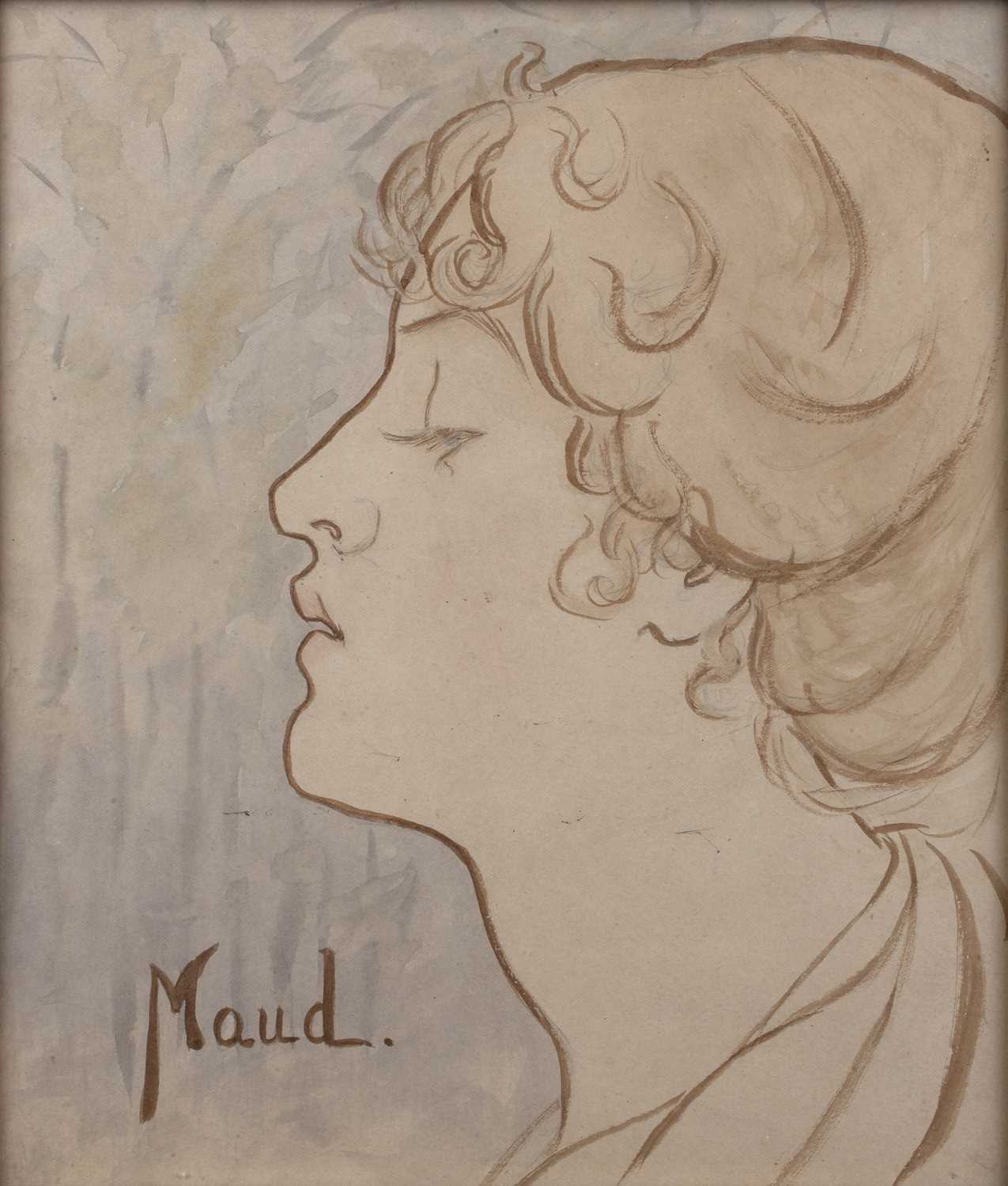 Late 19th Century English School 'Maud, study of a lady', watercolour, unsigned, 28cm x