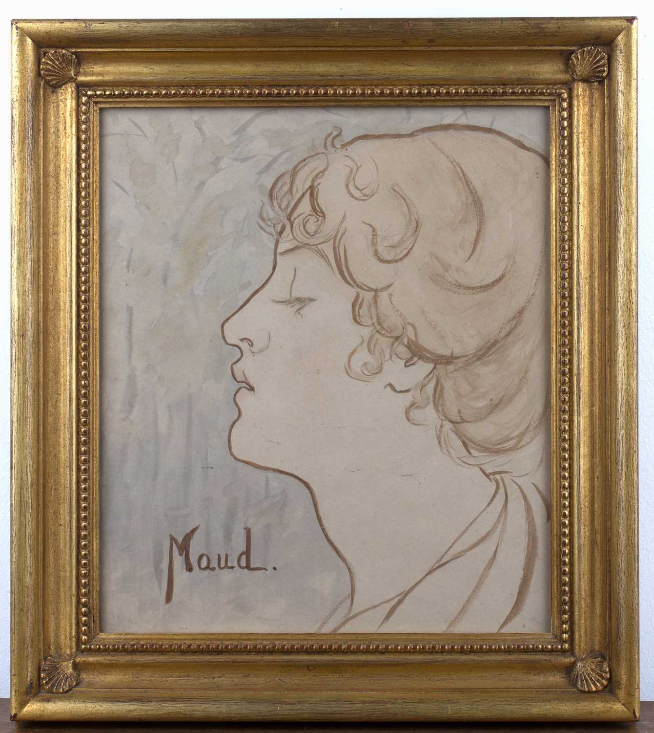 Late 19th Century English School 'Maud, study of a lady', watercolour, unsigned, 28cm x - Image 2 of 3