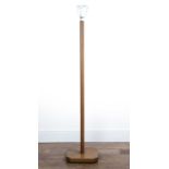 In the manner of Heals Oak, lamp standard, on square base with canted corners, 161cm high overall