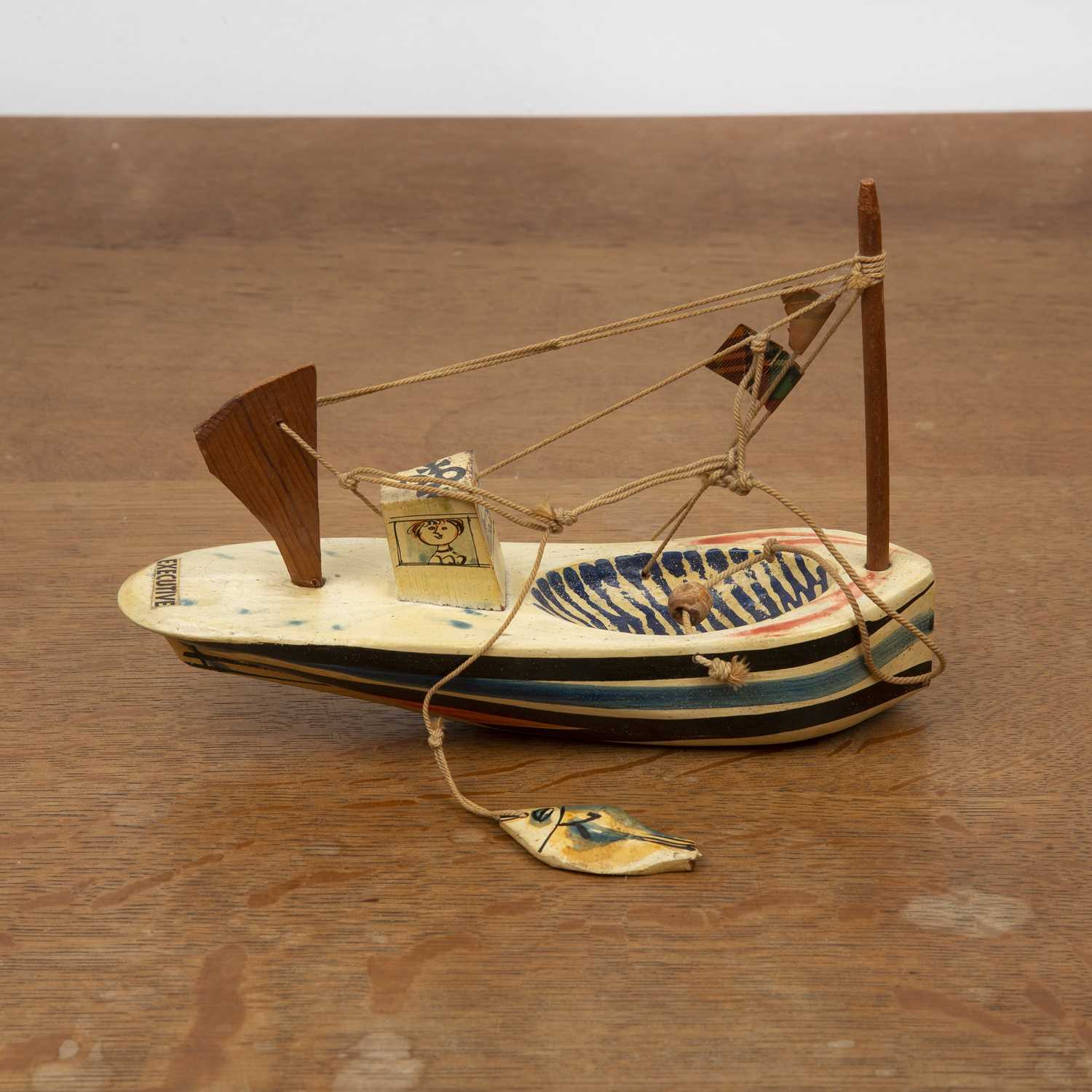 Sam Smith of Dartmouth (1908-1983) 'Executive', wooden model of a boat, with painted decoration, - Image 4 of 6